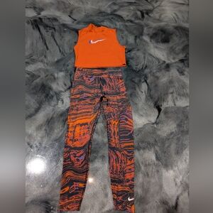 Nike Orange and Black Athletic Set